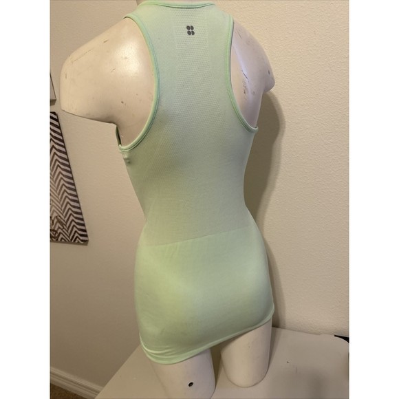 Sweaty Betty Shirt Mint Green Yoga Racerback Ribbed Mesh Tank Top XS - Picture 5 of 11